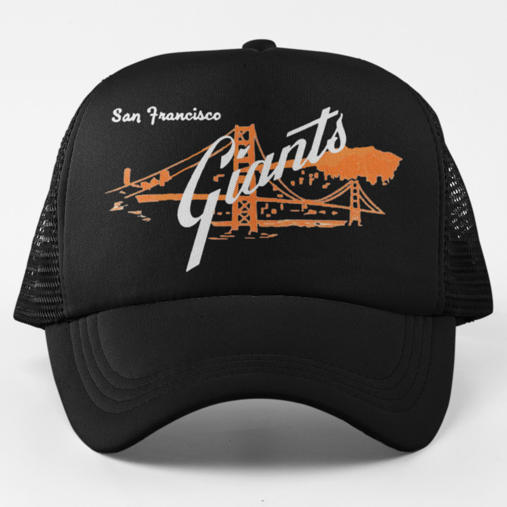NEW San Francisco Giants Vintage Landscape Foam Trucker Snapback Hat BLACK